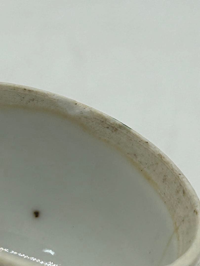 中国　清時代　粉彩蓋物　花中君子　茶入　送料込み1008