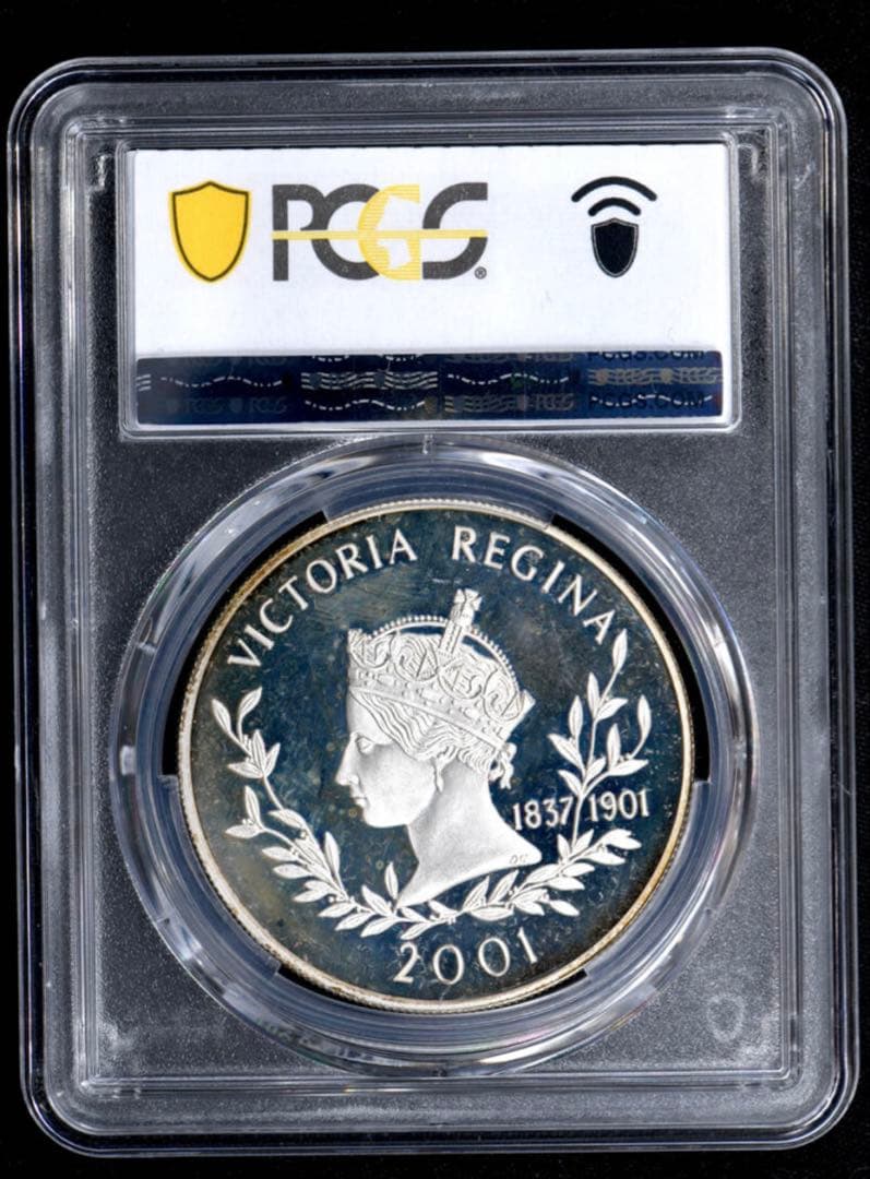 PCGS PR65DCAM フォークランド 2001 50P銀貨 ビクトリア