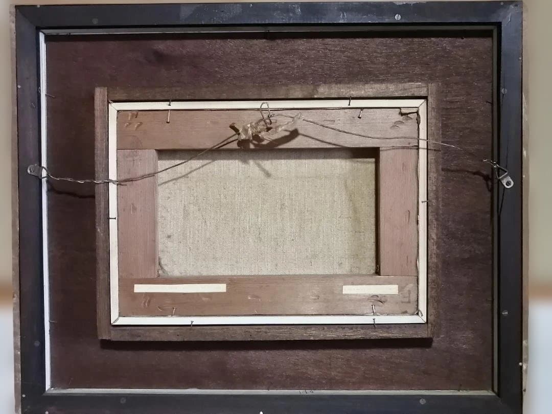 複製画　ヴィンテージ　「ジャン＝バティスト・カミーユ・コロー」風景画　額縁付き