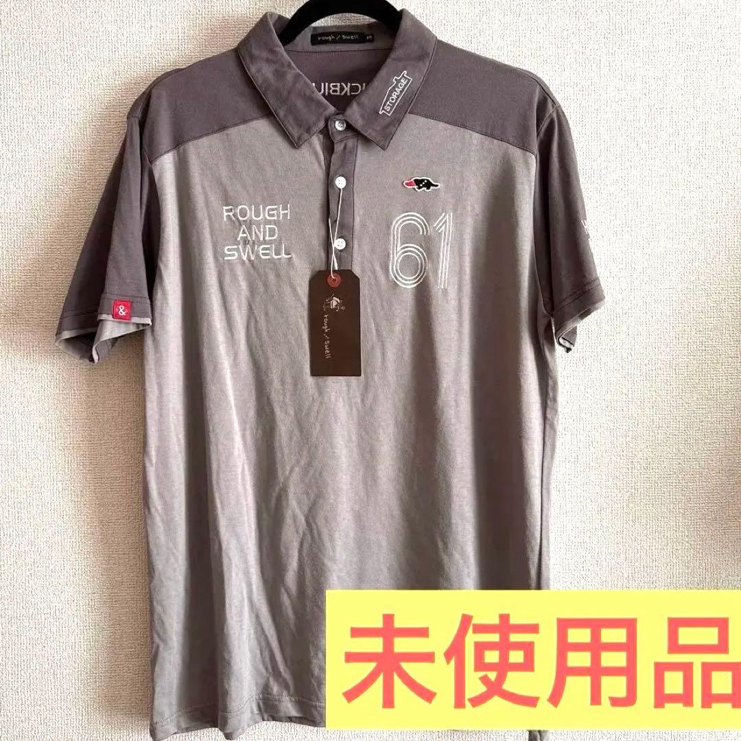 未使用品　rough & swell ポロシャツ Mサイズ グレー ゴルフウェア