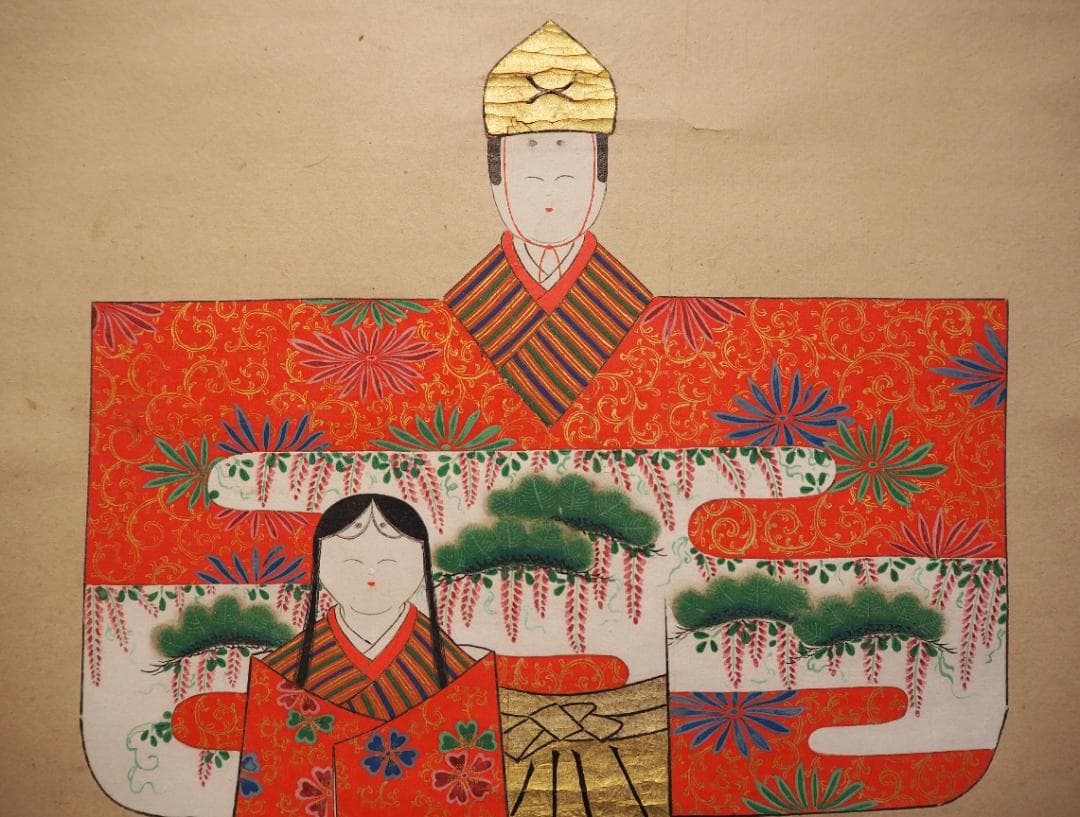 土佐光貞自筆『立雛図』（時代箱）