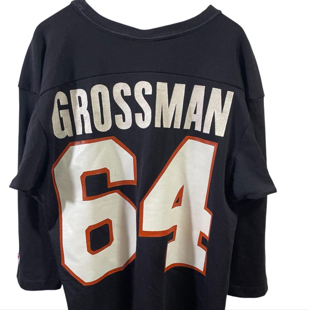 70s champion フットボールシャツ　ブラック　パータグ　M