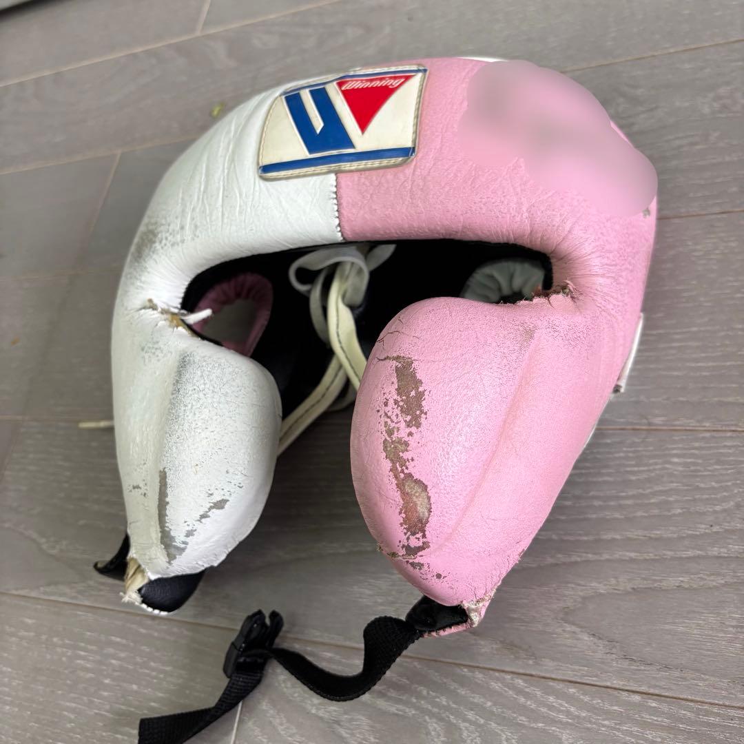 Winning ボクシングヘッドギア ピンク/ホワイト　オーダーカラー　特注