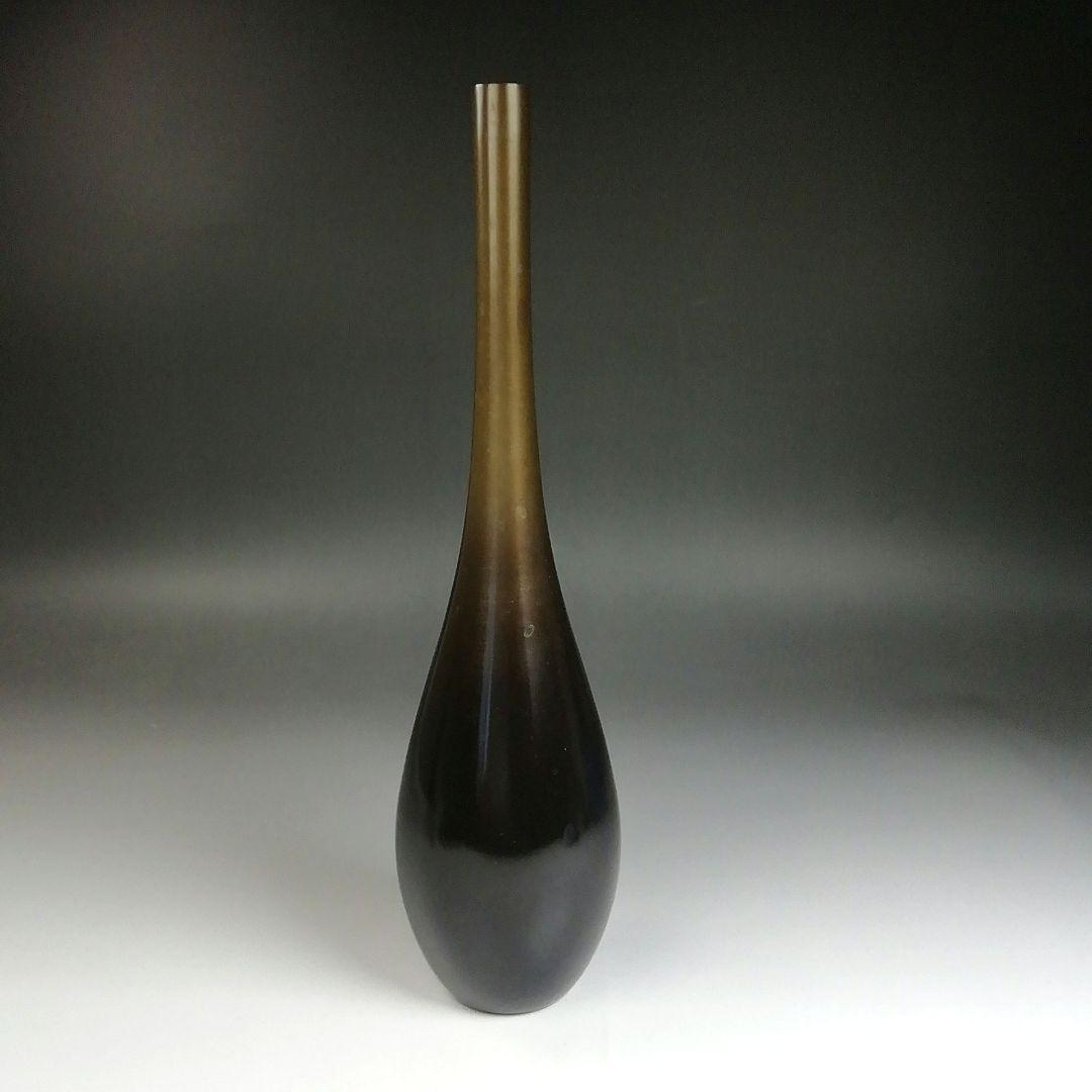 Ｔ７８８　花入　『唐銅花入』『曽呂利』『鋳師　金森浄栄 造』　共箱　茶道具　花器