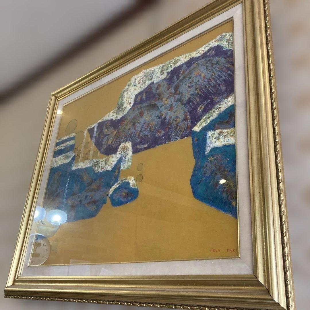 風景画　作:滝洋子 『化石』　【実寸】横100cm ✖️縦84cm✖️ 奥行6cm