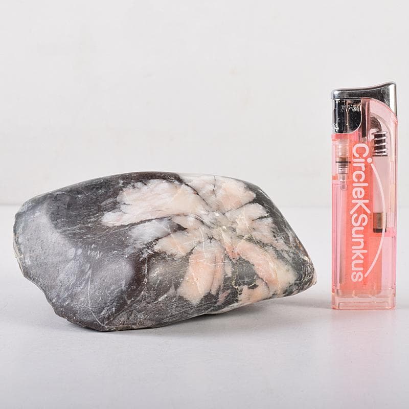 天然石　鑑賞石　菊花石　置物　重さ約587g　V　R8604