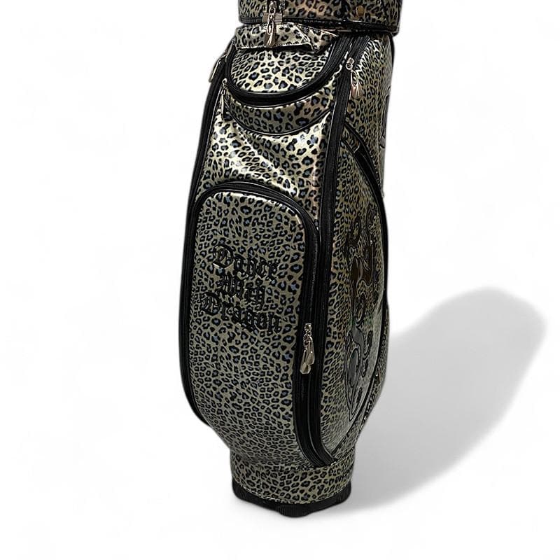 ダンスウィズドラゴン エナメルレオパード キャディバッグ ゴールド系 9型5分割