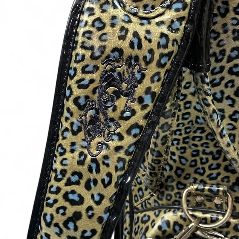 ダンスウィズドラゴン エナメルレオパード キャディバッグ ゴールド系 9型5分割