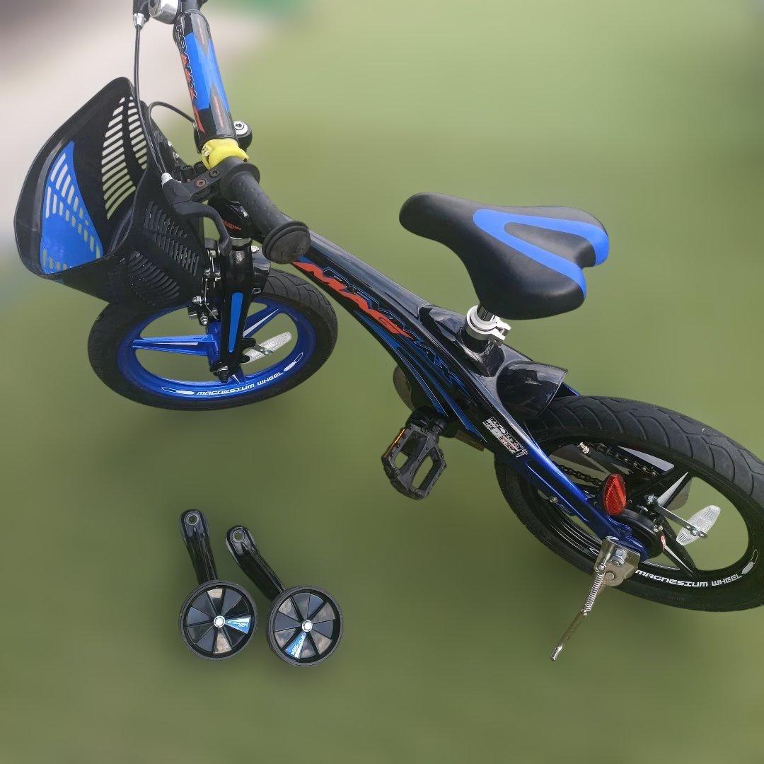 子どもの自転車16インチ青色