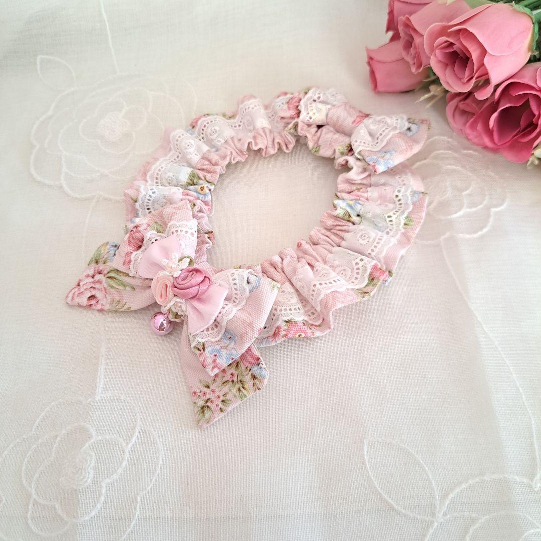 メルモママ、短毛シュシュ(ピンクローズ)わんちゃん猫ちゃん用