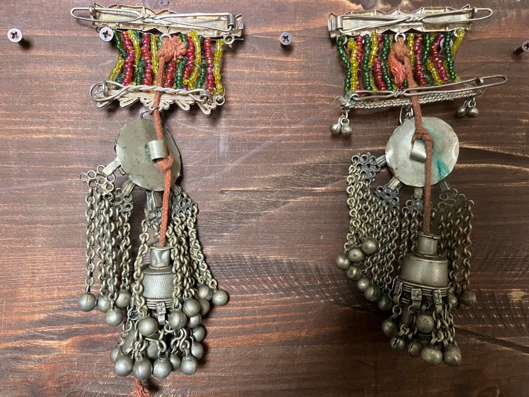 インド　バンジャラ族　民族衣装　髪飾り　ヴィンテージ　トライバルアート