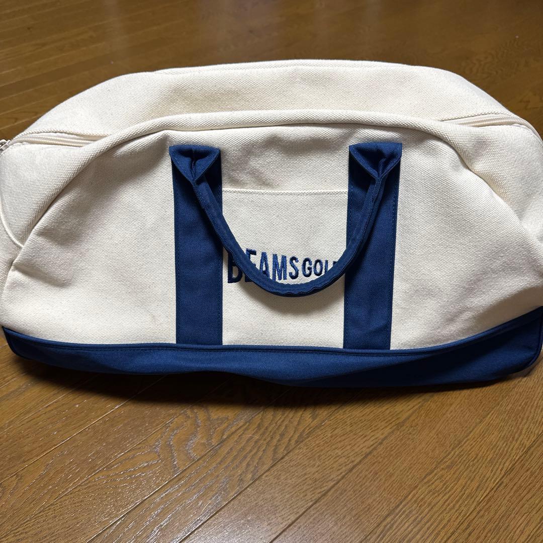 BEAMS GOLF ダッフルバッグ ホワイト・ネイビー