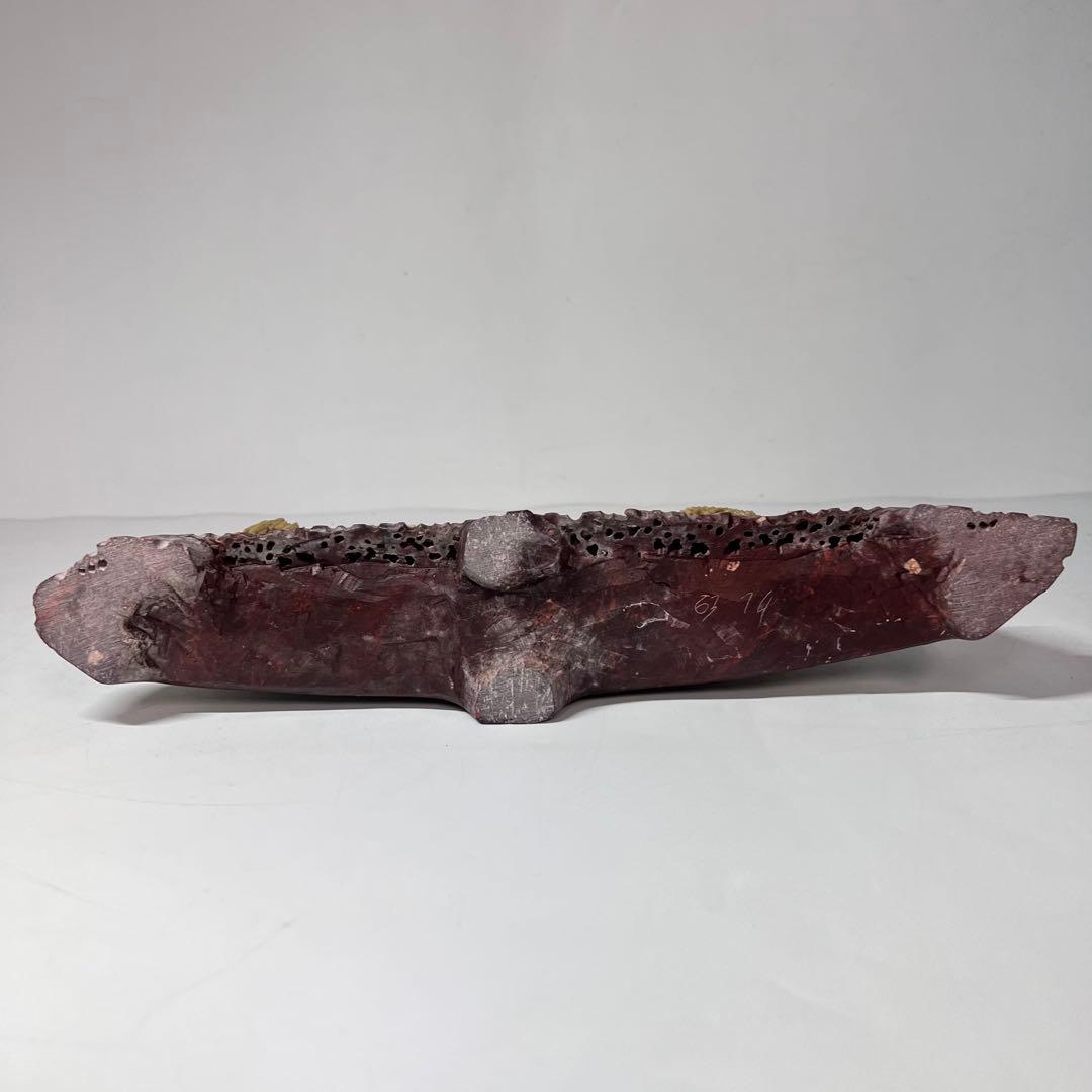 中国 寿山石楼閣山水雕 床飾 置物 彫刻