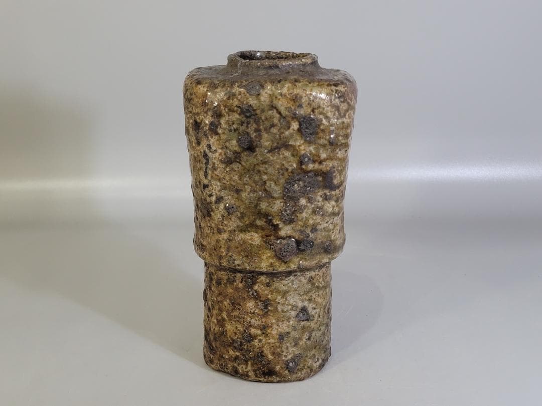 古美術 古信楽 杵形 花生 茶道具