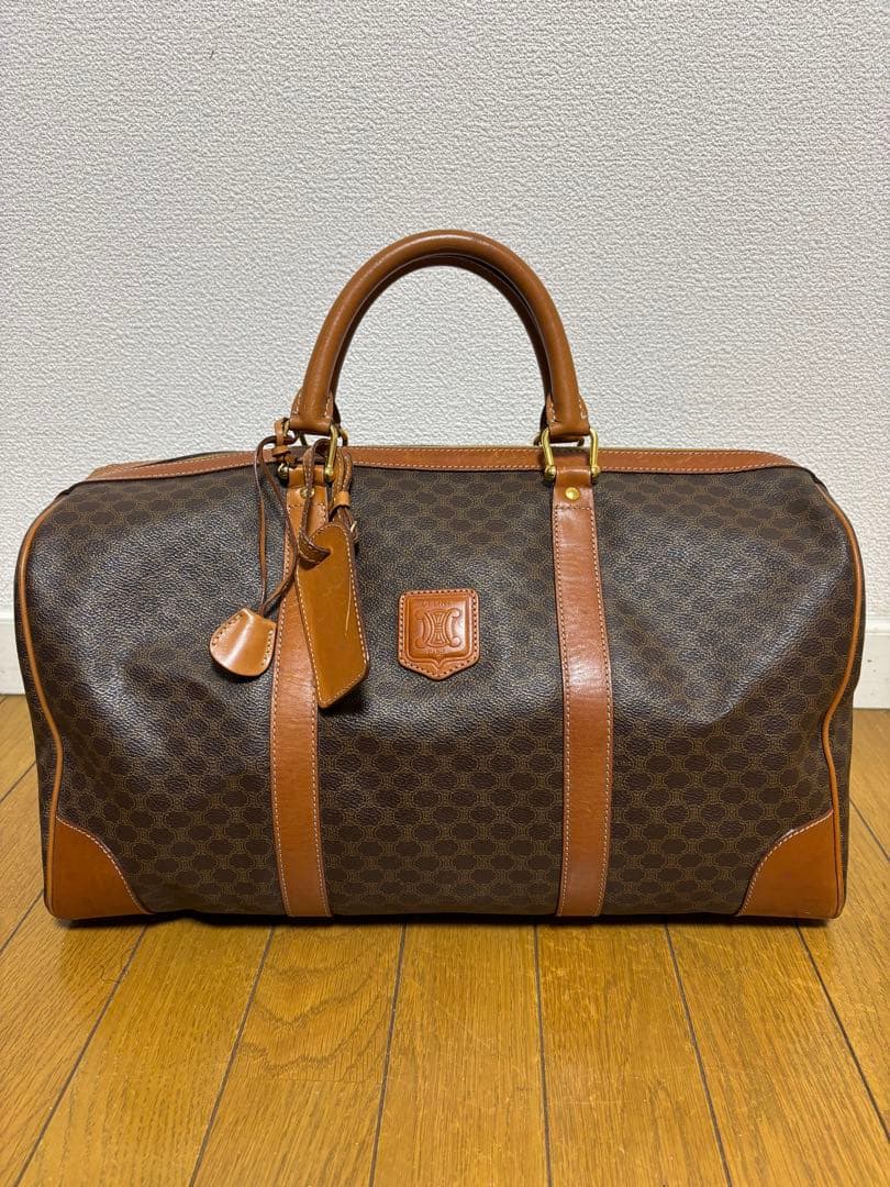 CELINE セリーヌ マカダム柄ボストンバッグ 美品 鍵付きオールドセリーヌ