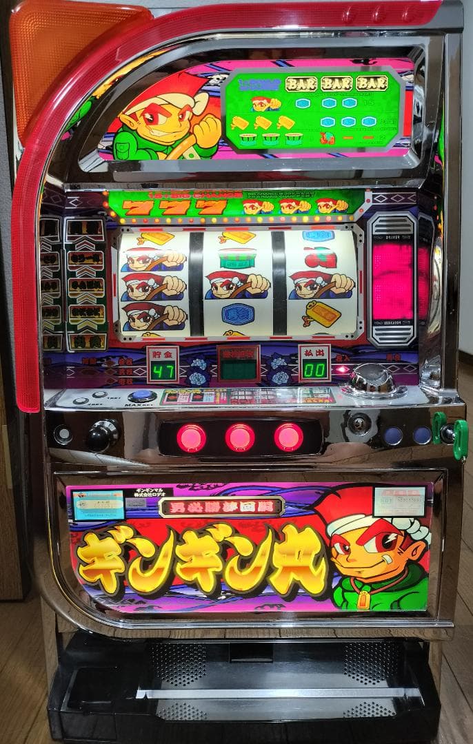 【パチスロ実機】ロデオ★ギンギン丸【オートプレイ付不要機付】４号機・人気台