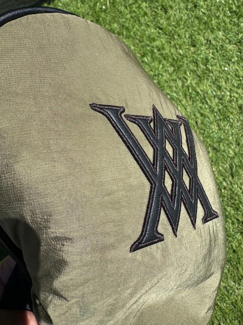 ANEW GOLF キャディバッグ ブラック/ カーキ　DRヘッドカバー付き