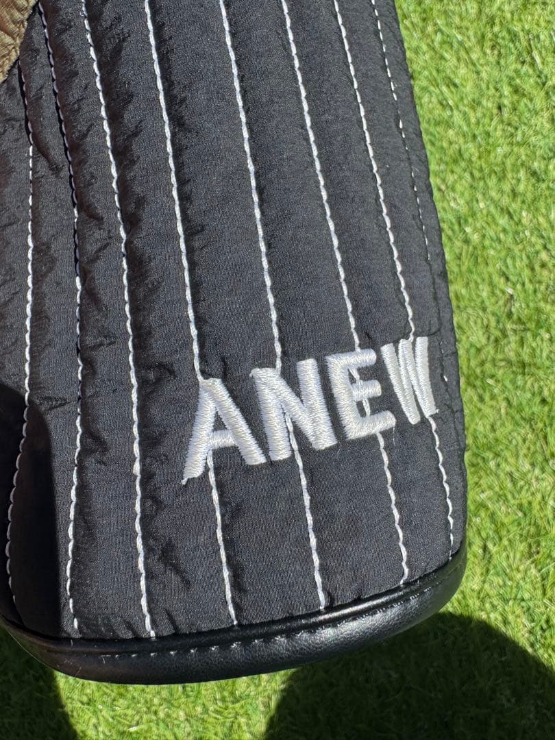 ANEW GOLF キャディバッグ ブラック/ カーキ　DRヘッドカバー付き