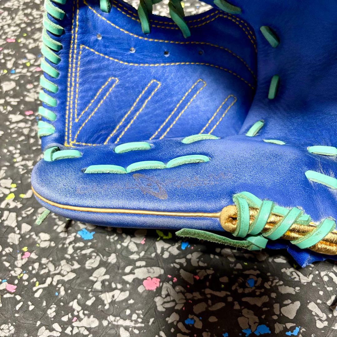 ローリングス ハイパーテック 軟式用 投手用 グローブ ブルー ゴールド 野球