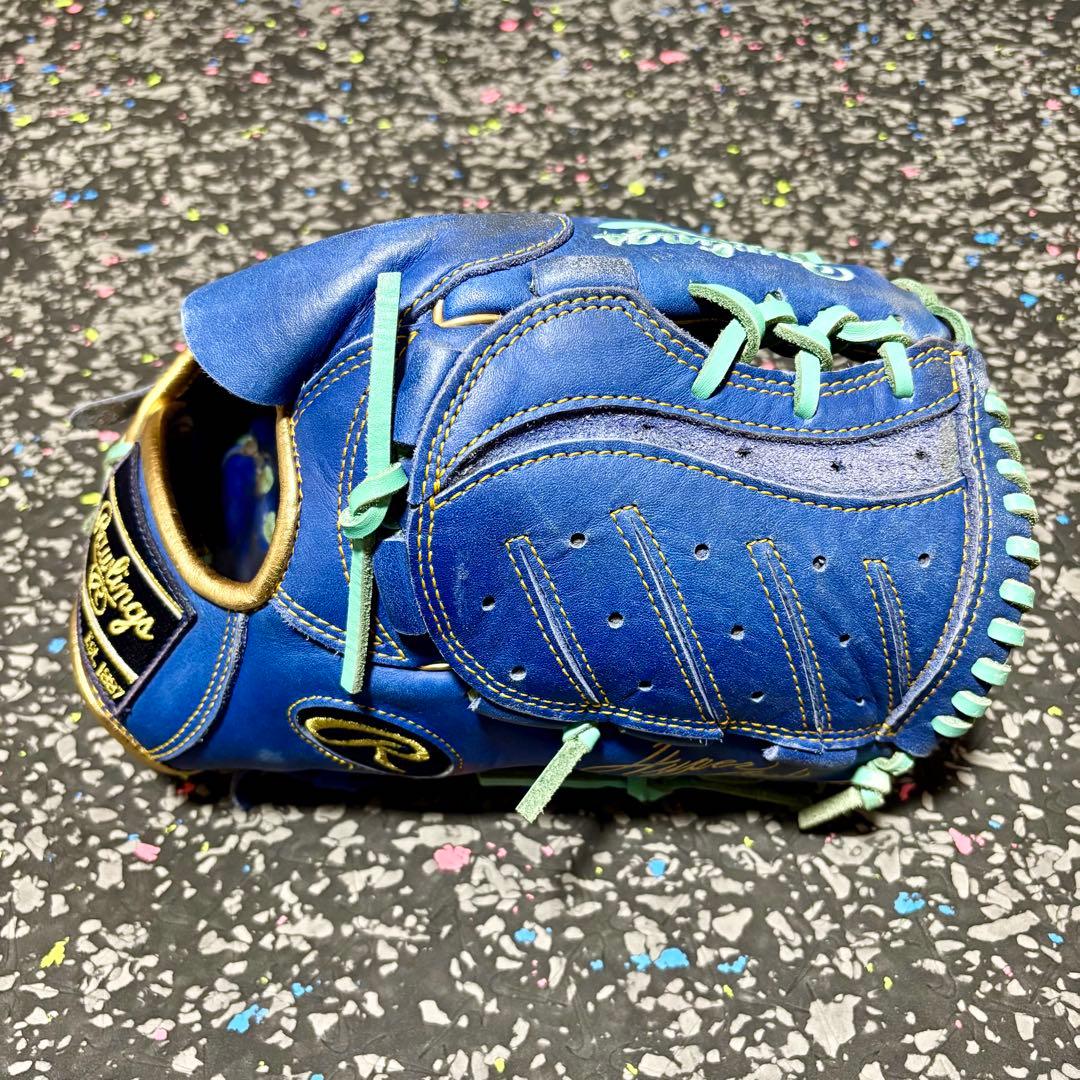 ローリングス ハイパーテック 軟式用 投手用 グローブ ブルー ゴールド 野球