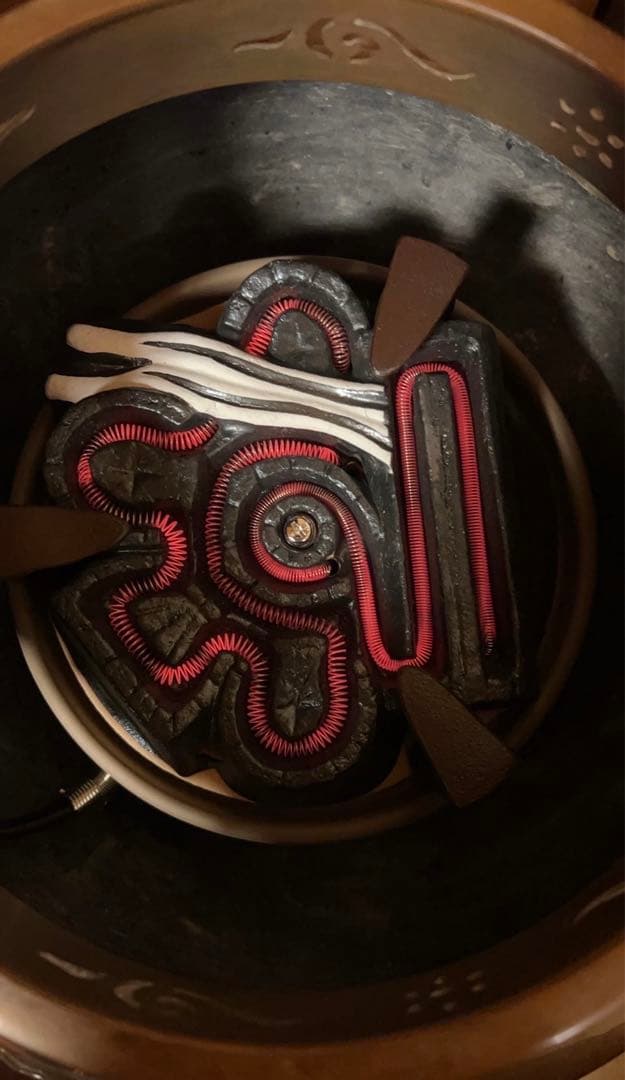 平丸釜添 唐銅鬼面風炉