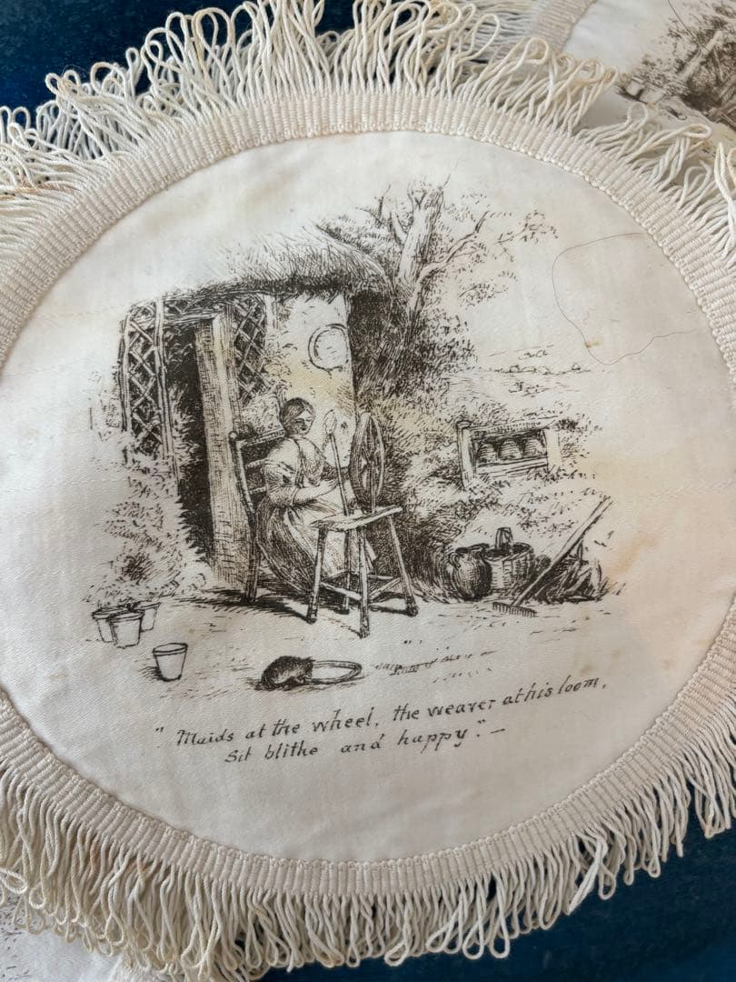 アンティーク雑貨 Victorian Printed Cotton Mats Set 4