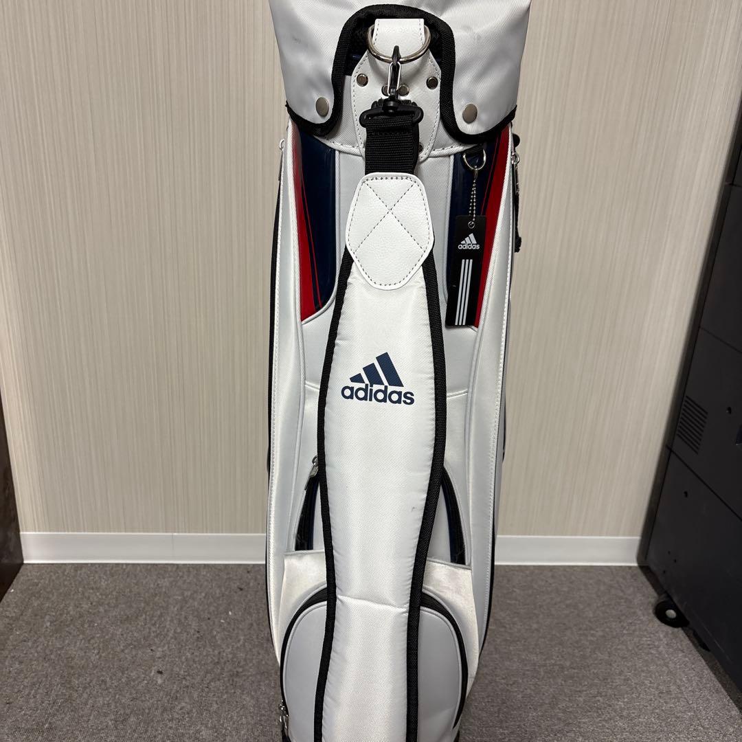adidas キャディバッグ ホワイト/ネイビー/レッド