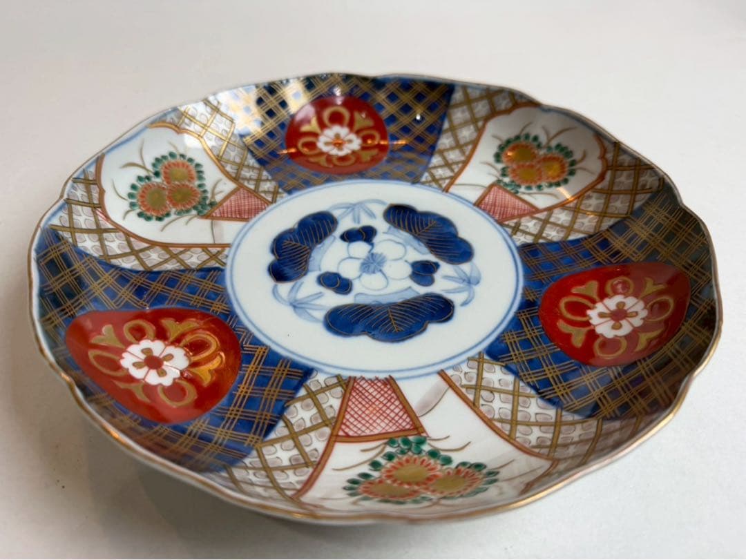 古伊万里　皿　なます　装飾　赤絵