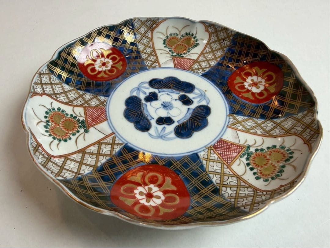 古伊万里　皿　なます　装飾　赤絵