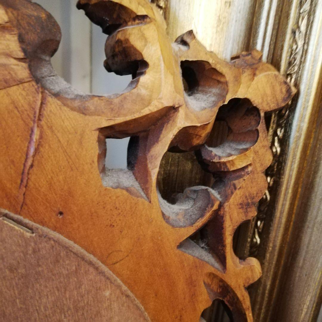 ◇大型アンティーク ヴィンテージ 無垢材フレーム ウォールミラー