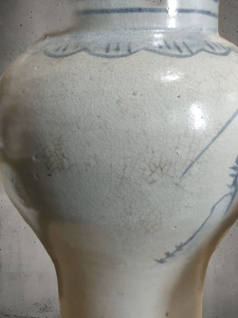 李朝染付壺　李朝白磁　時代物　朝鮮美術