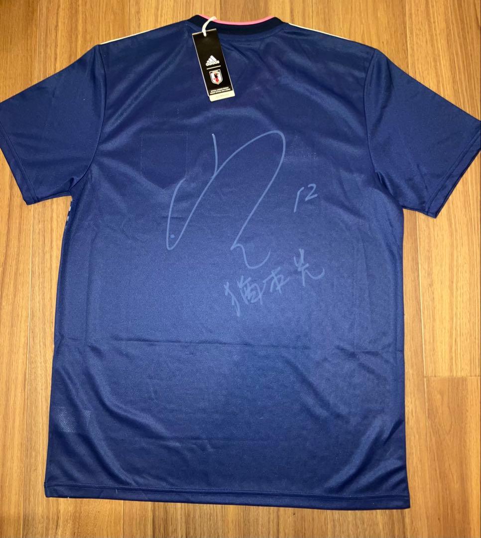 猶本光選手　adidas 日本代表 サッカーシャツ 直筆サイン　サイズ2XO