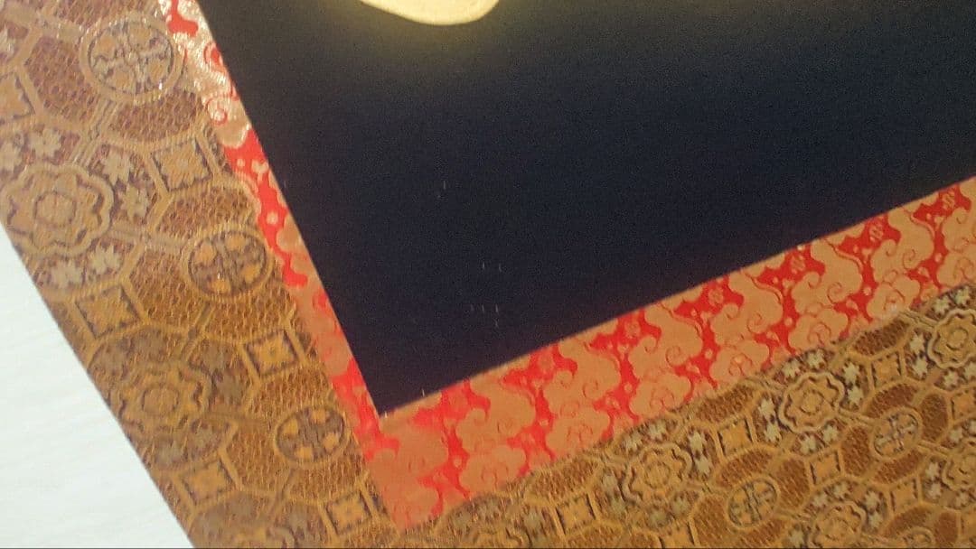 ご希望額まで値下げ～@紺地金泥 静波『佛心 南無阿弥陀仏』肉筆掛軸+オマケ木箱