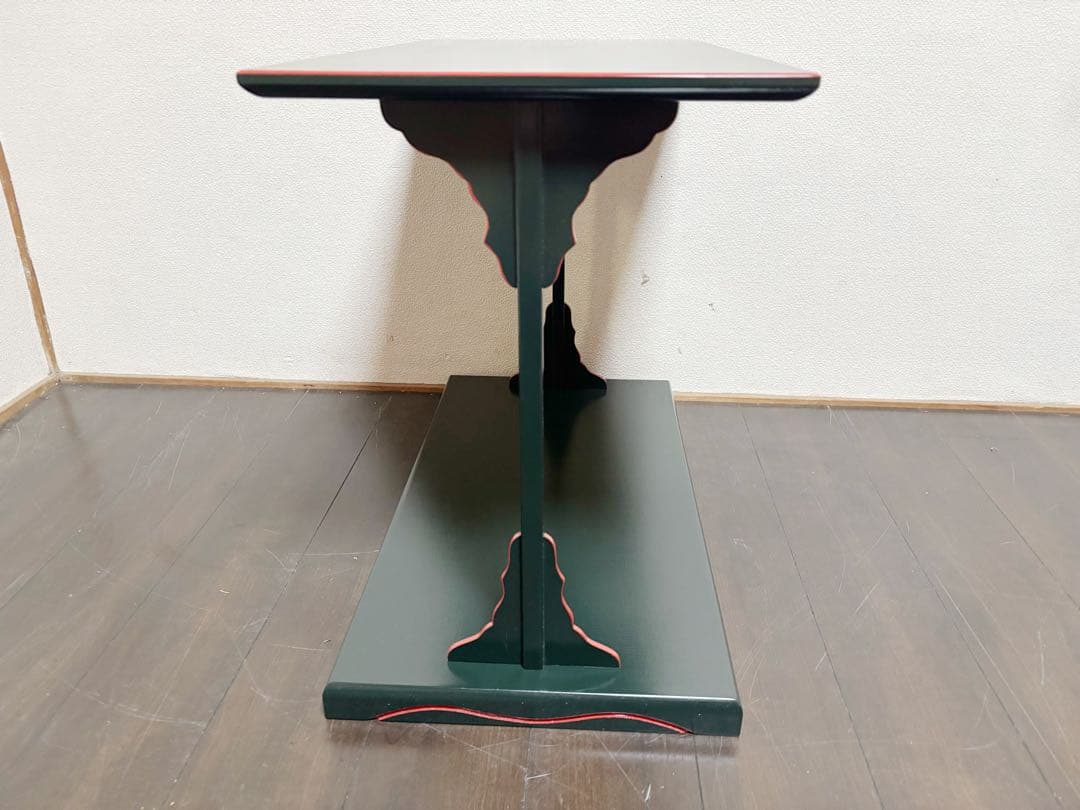 ほぼ未使用 茶道具 小林幸斎作 宗旦好写 青漆爪紅 及台子 組み立式 茶道 紙箱