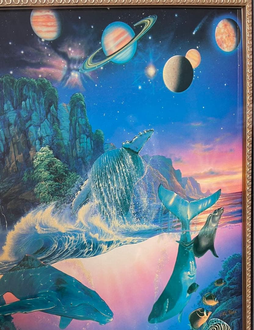 【あの頃欲しかった!世界限定225ラッセン】Lassenサイン入りキャンバス額装