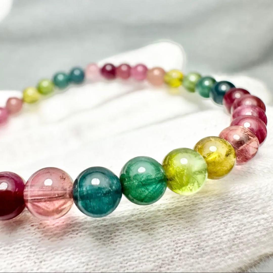 素晴らしい発色！！　マルチカラートルマリン　ブレスレット