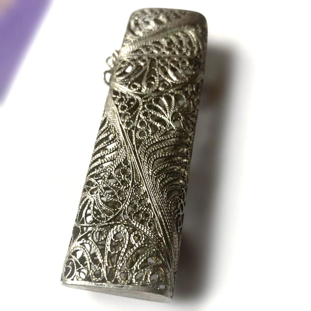 アンティーク　銀線細工　ライターケース　香入（こういれ）ケース　ビンテージ品