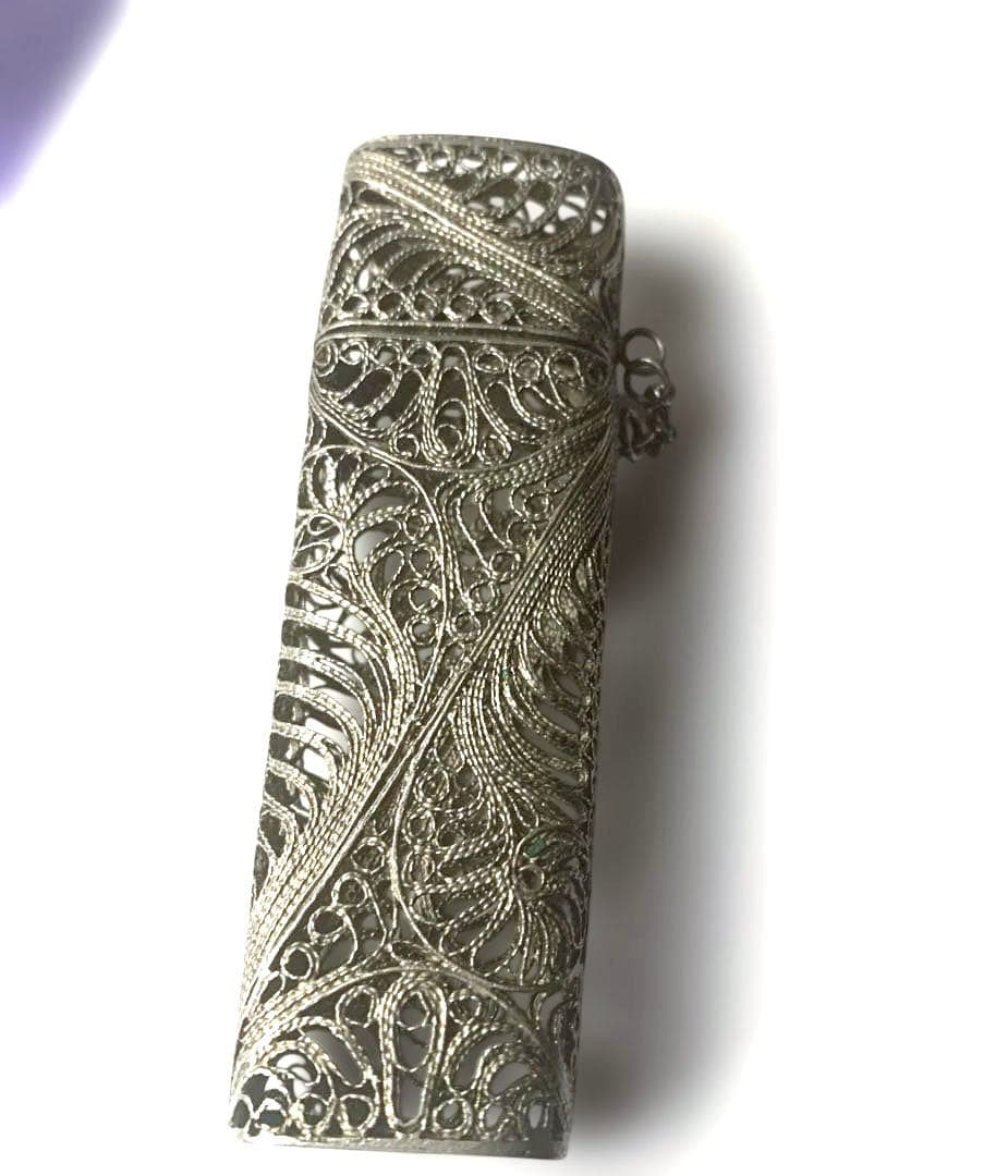 アンティーク　銀線細工　ライターケース　香入（こういれ）ケース　ビンテージ品