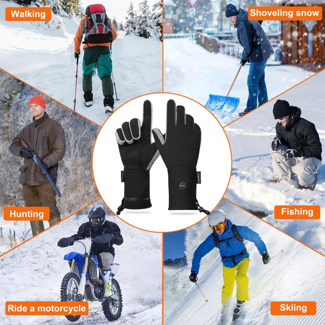 新品⭐️電熱インナーグローブ タッチパネル ヒーター内蔵手袋 充電式3段階調節