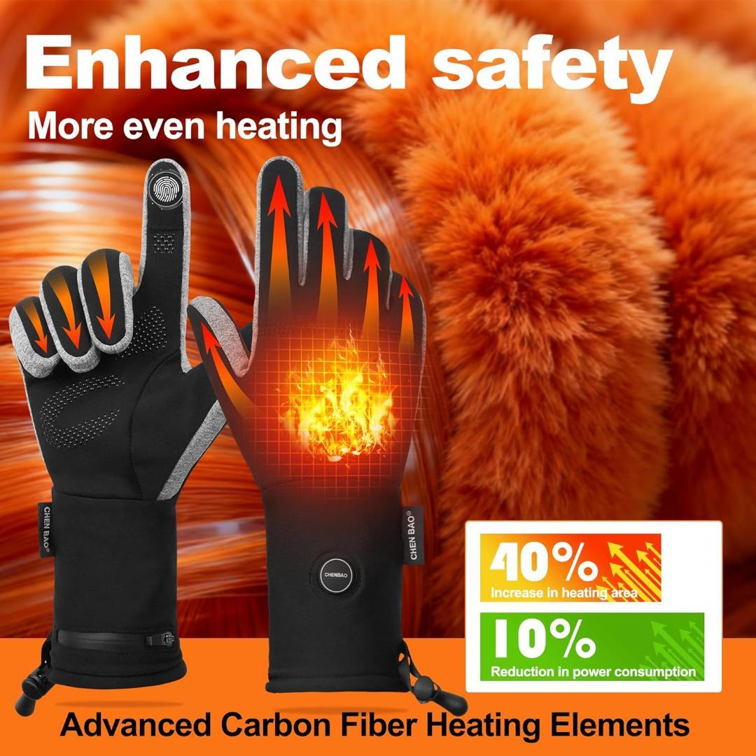 新品⭐️電熱インナーグローブ タッチパネル ヒーター内蔵手袋 充電式3段階調節