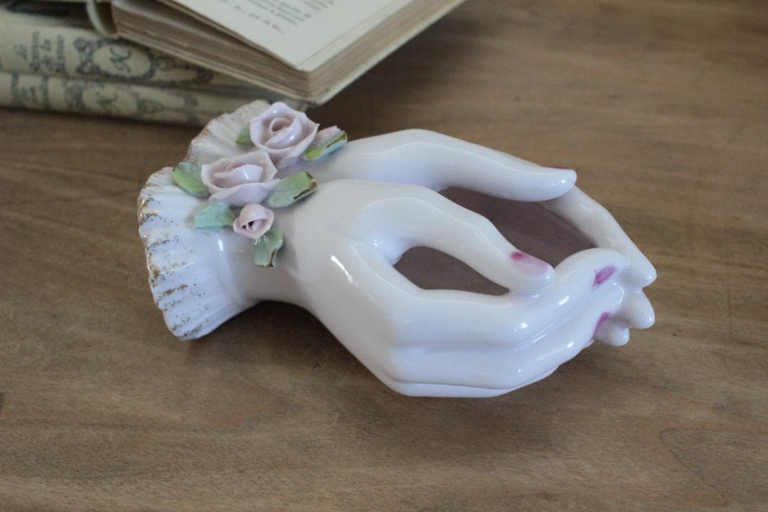 【D】バラ・レフトンのハンドモチーフ/Lefton Porcelain