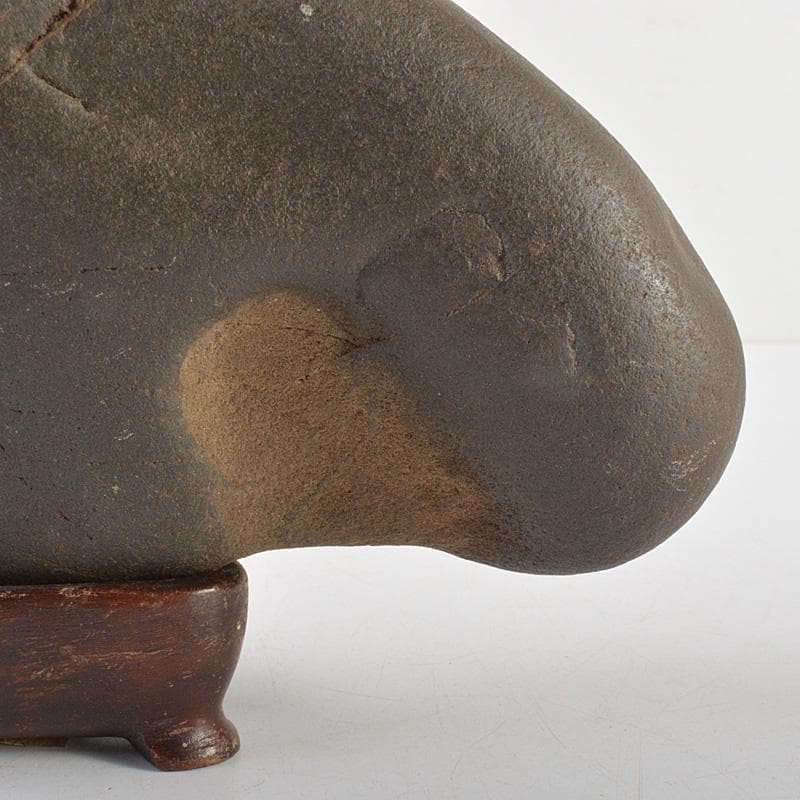 天然石　鑑賞石　天竜川　唐木台付　2点まとめて　C　R6210