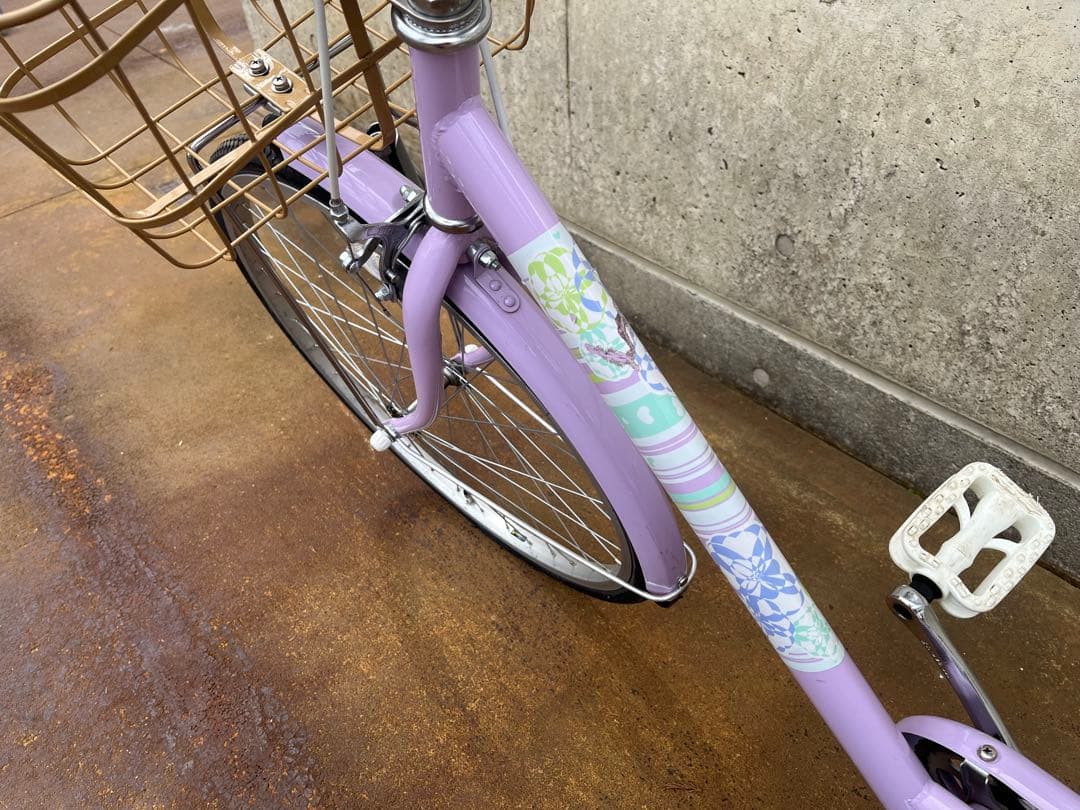 【山形県】ブリヂストン　24インチ　子供用自転車 ラベンダー色