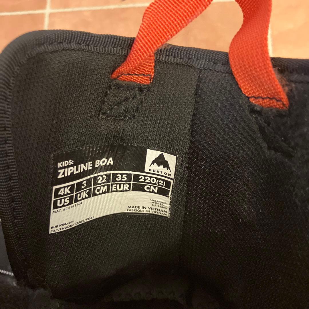 BURTON ZIPLINE キッズブーツ　22cm バートンニット帽(大人用)