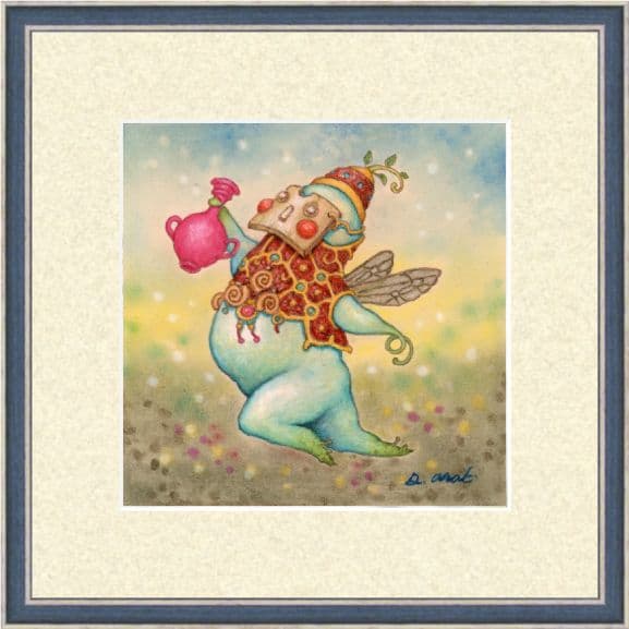 【原画】『雨粒の精ポタリ』（絵画　パステル画　精霊）