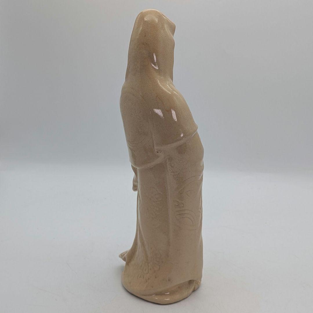 陶華山窯 松尾藻風 萩焼 観音菩薩立像 陶像 陶器人形 仏像 観世音菩薩 置物