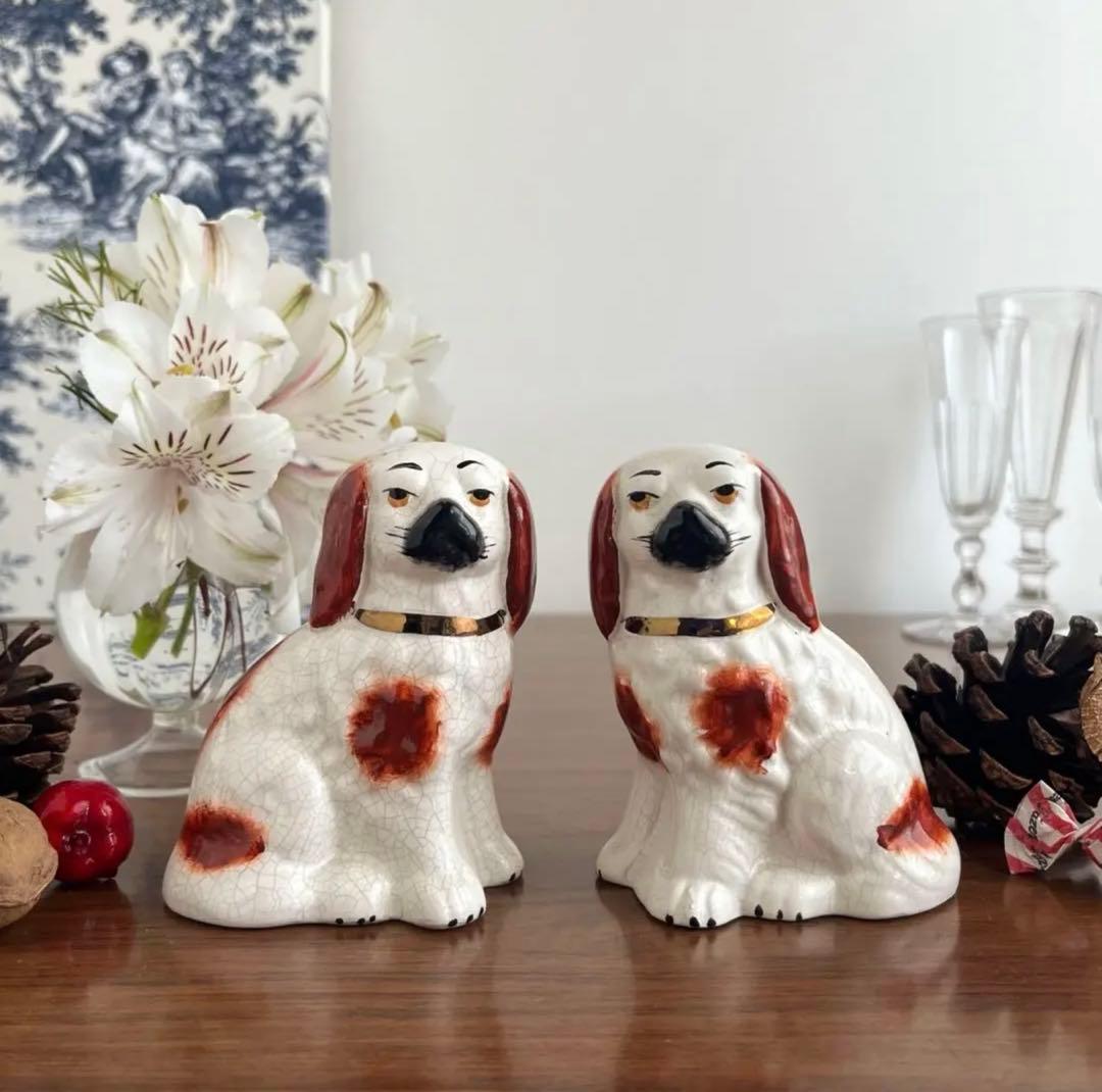 英国ヴィンテージ ♤ 小さなスタッフォードシャー・ドッグ