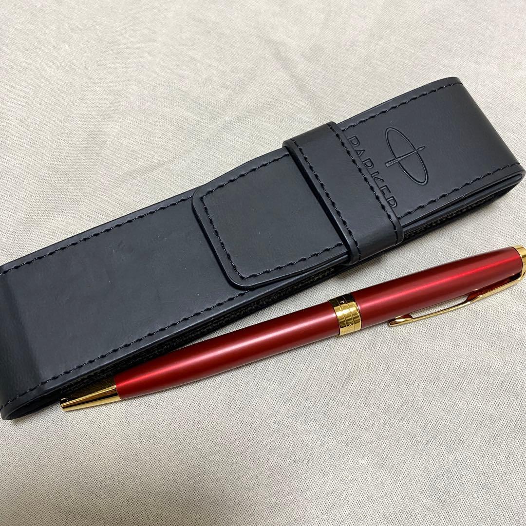 【美品】PARKER パーカー ソネット レッドGT ボールペン ケース付き