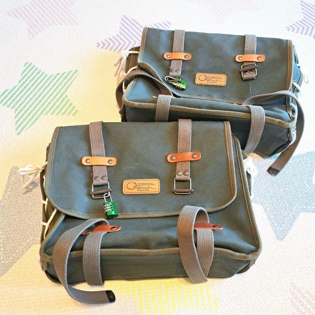 OSTRICH オーストリッチ　自転車　車体装着バッグ オリーブグリーン　ペア