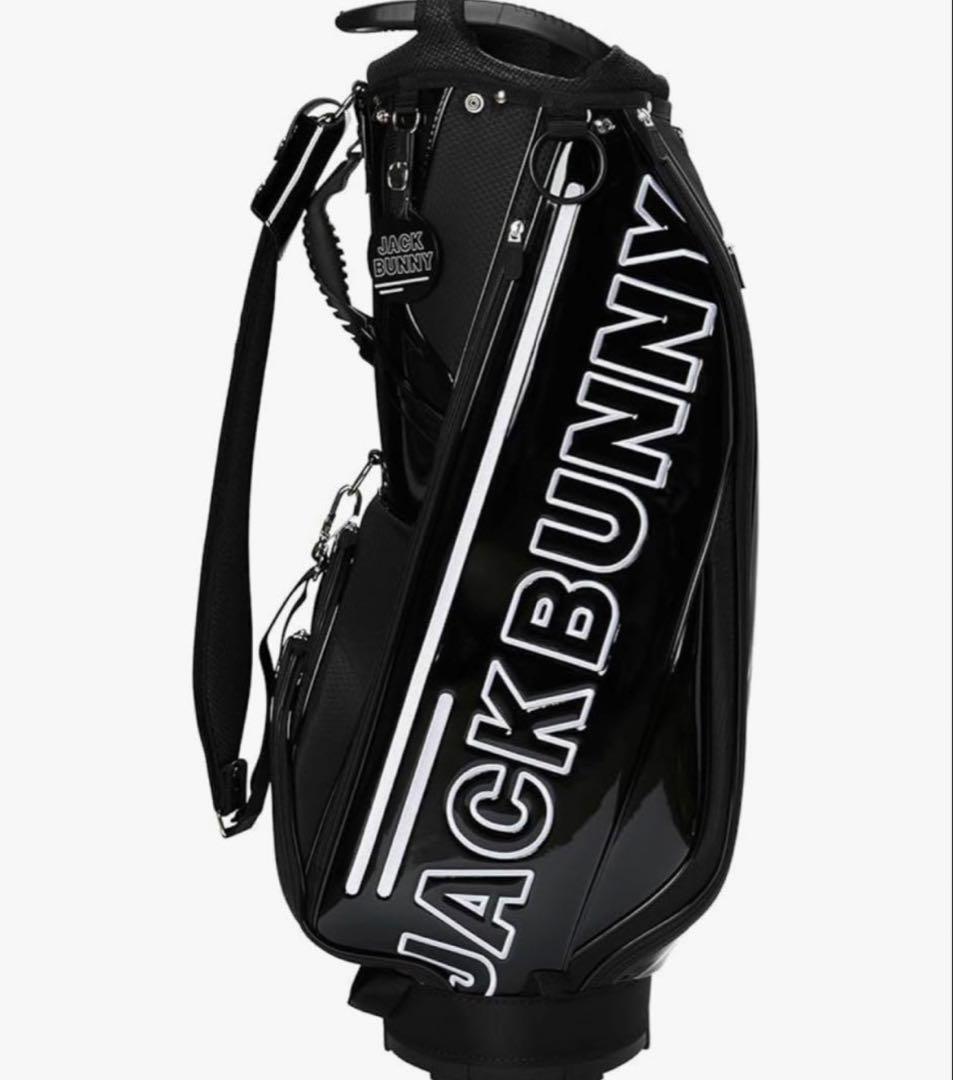新品 JACK BUNNY ジャックバニー エナメル キャディバッグ ブラック